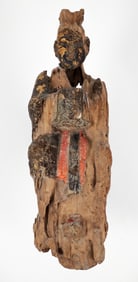 Antique Buddha with Partial Polychrome Finish