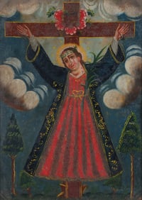 Mexican Retablo Painting on tin Saint Librata