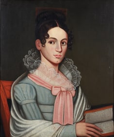 American Folk Portrait in the style of Zedekiah Belknap