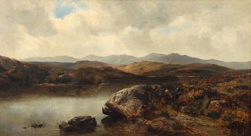 J. Lloyd Bond 1875 Walking Along the River Path