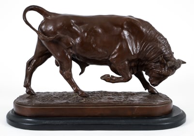Isidore Bonheur Charging Bull Sculpture