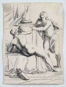 Antique Old Master Engraving attributed to Carracci