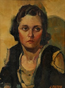John Philip Falter Oil on Board Helen Sarah Jackson Portrait