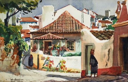 Willem Van Hasselt AWS watercolor Obidos Portugal