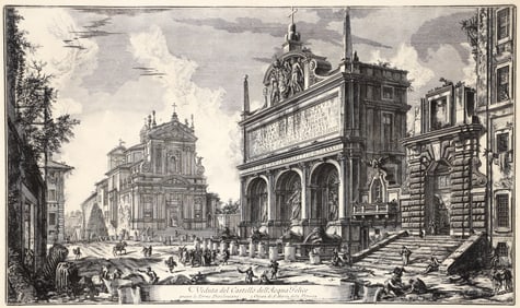 Piranesi Etching of Acqua Felice from Views of Rome