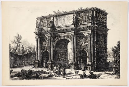 Piranesi Etching Arch of Constantine from View of Rome