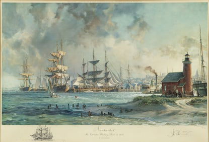 John Stobart Nantucket in 1835 with Remarqued Pencil Drawing