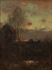 Dwight William Tryon Tonalist Landscape 1887 Oil on Panel