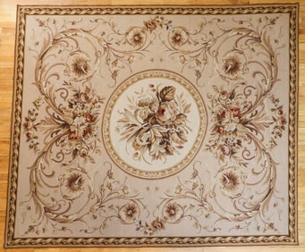 French Aubusson style handsewn wool carpet French designer Henri Samuel
