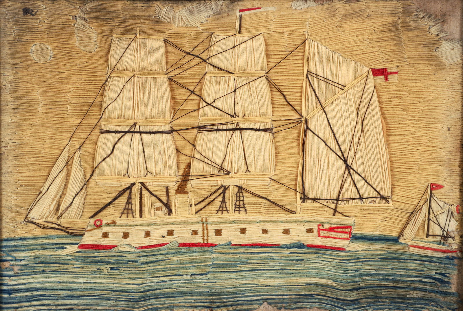 British Victorian Sailor's Woolwork Woolie Panel (1 of 2)