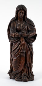 Continental Carved Wood Mourning Madonna Figure