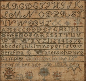 American Needlepoint Sampler Wrought in 1817