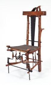 Manner of Daniel Mack Saw Back Folk Art Chair
