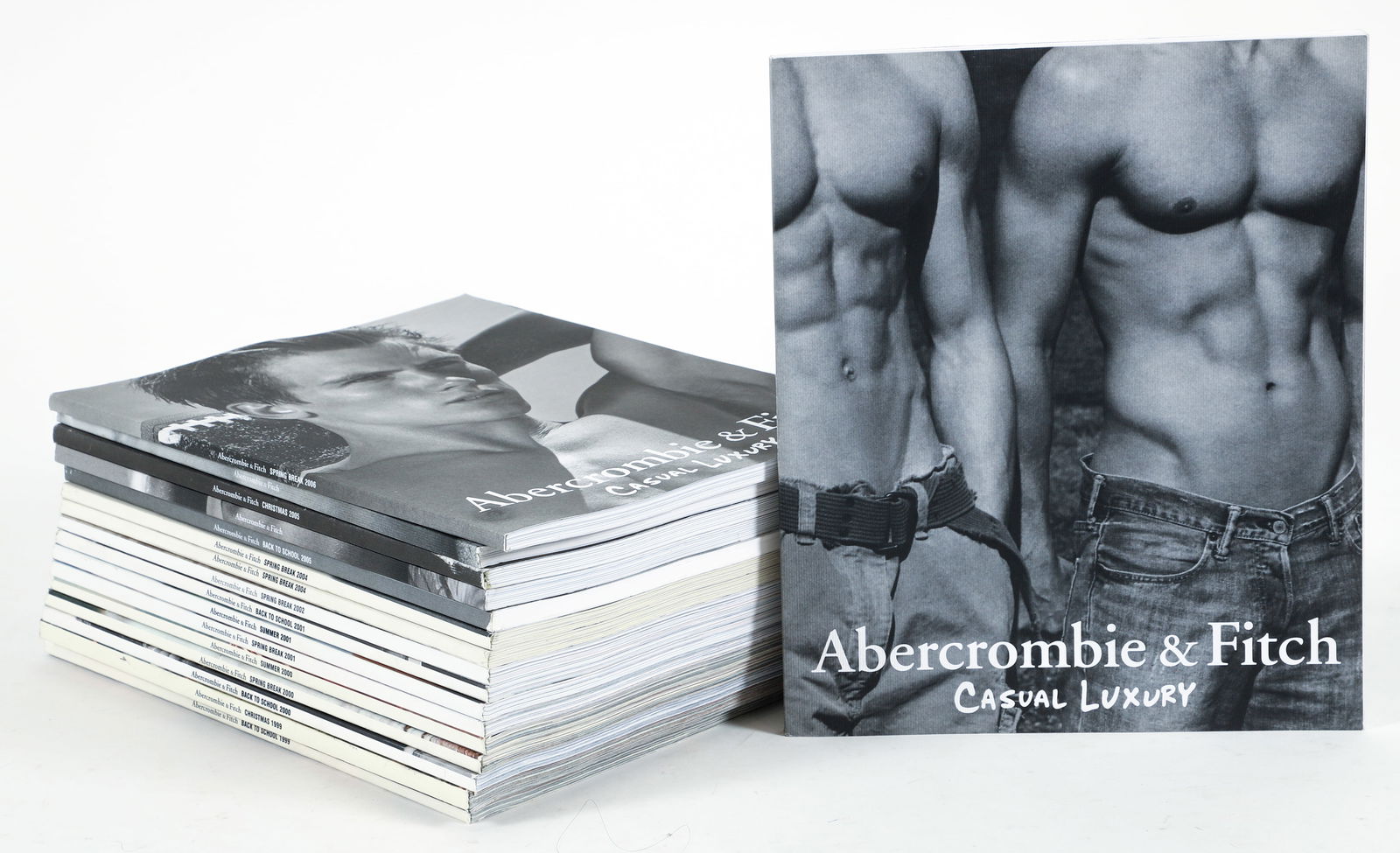 Abercrombie and Fitch 17 catalogs 1999-2006 Bruce Weber photos: Weber, Bruce, et al., 17 issues of the famous Abercrombie and Fitch catalogs, 1999-2006, many of the cover photos and interior model pictures shot by Bruce Weber, softcover, 10.75 x 9 inches. Rare fas