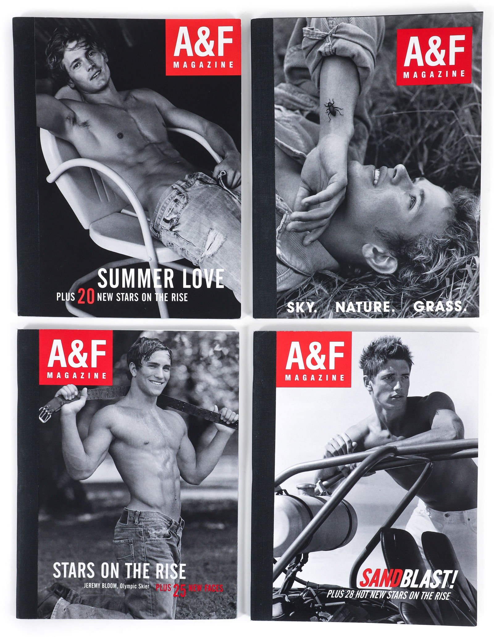 Abercrombie and Fitch 4 issues A&F Magazine Bruce Weber 2004: Weber, Bruce, et al., The first 4 issues of Abercrombie and Fitch's A&F Magazine, Fall and Christmas 2004, and Spring and Summer 2005, illustrated throughout including many uncredited photos by Bruce