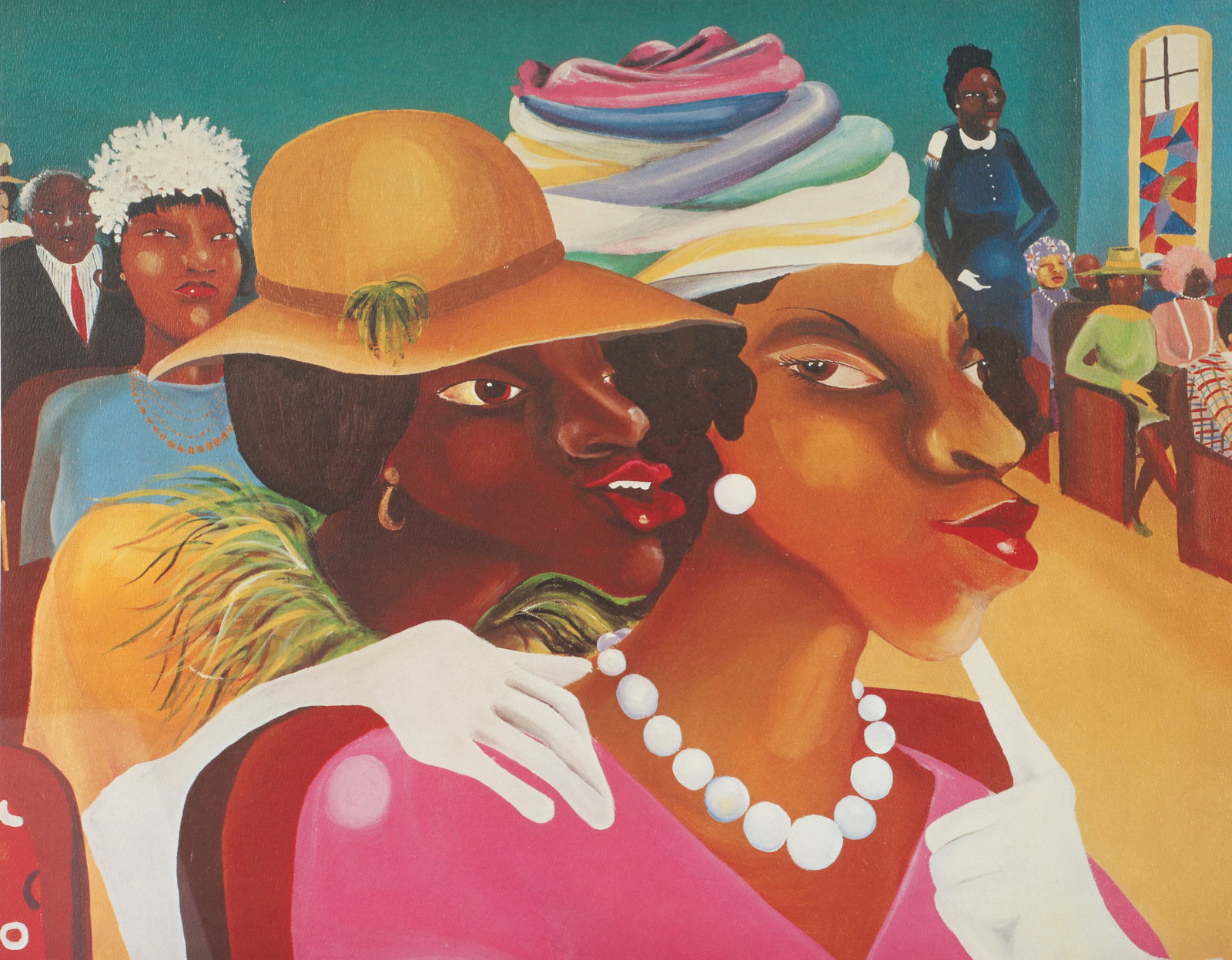 Varnette Honeywood Gossip in the Sanctuary Signed (1 of 4)