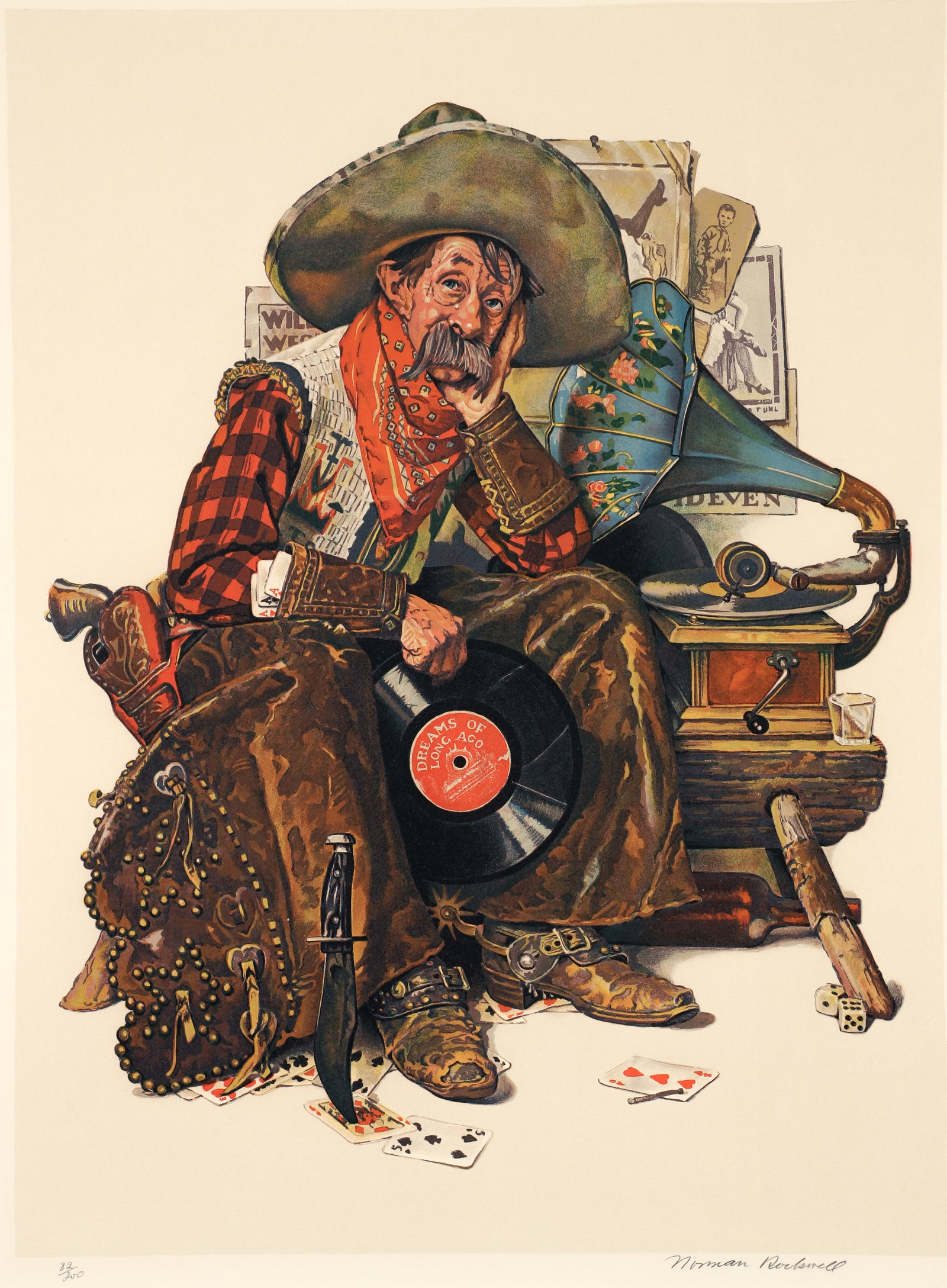 Norman Rockwell 1976 signed lithograph Dreams of Long Ago (1 of 4)