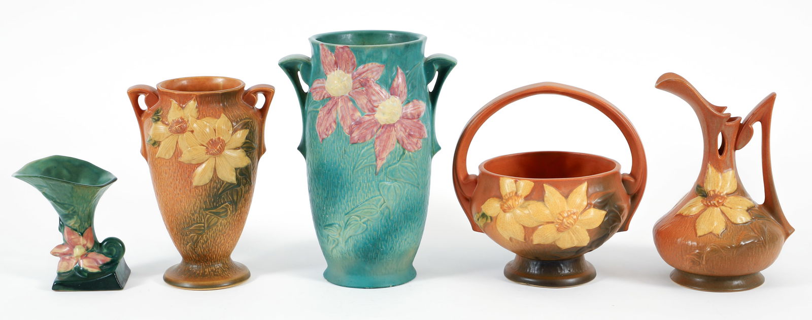 5 Roseville Pottery Clematis Pieces (1 of 4)
