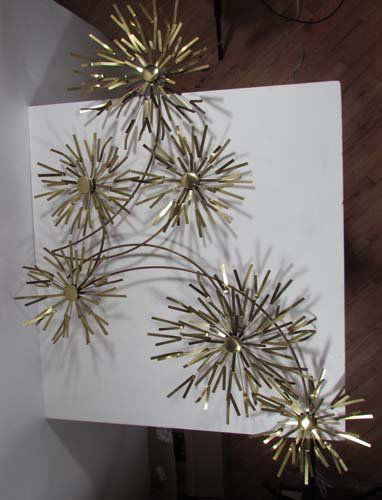 Curtis Jere "Fireworks" metal wall sculpture: Artist: Jere, Curtis (nom-de-plume of Curtis Freiler and Jerry Fels) (American/California, Fels died in 2008) Title: Fireworks Date: 1982 Medium: metal Dimensions: 59 x 35 x 4 inches Signature: