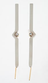 Maria Samora Silver Diamond Strata Earrings