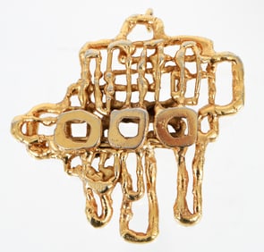 Ibram Lassaw Gold Plated Bronze Abstract Pendant