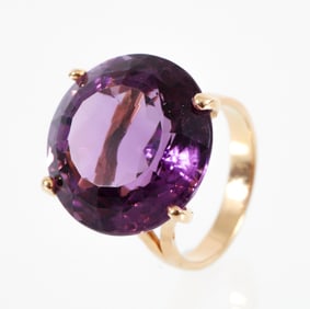 18K Custom Designed Amethyst Ring