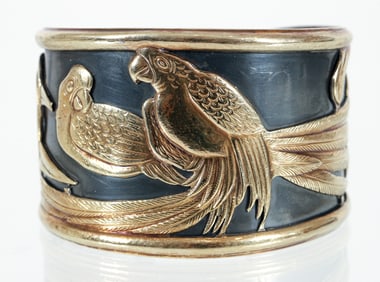 La Nouvelle Bague 18K Silver Parrott Bangle Bracelet