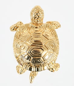 14K Figural Turtle Brooch Pin