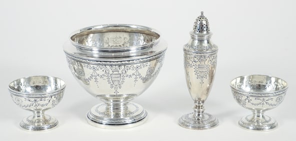 4 Pc. Whiting Mfg. Sterling Silver Tableware Set