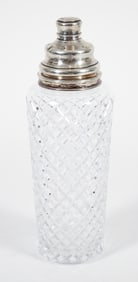 Hawkes Sterling Silver and cut Glass Cocktail Shaker