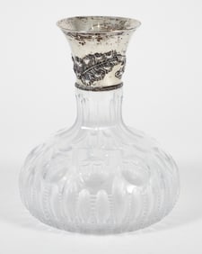 American Sterling Silver Mounted Cut Glass Decanter