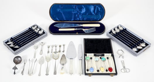 38 Piece Collection of Sterling Silver and Plate Flatware