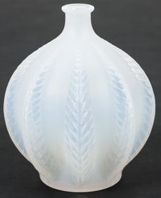 Rene Lalique Clear and Frosted Glass Malines Vase