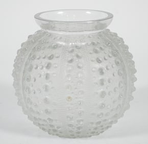 Rene Lalique Urchin Vase frosted and clear Glass Vase