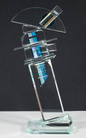 Toland Peter Sand 1978 laminated dichroic glass sculpture