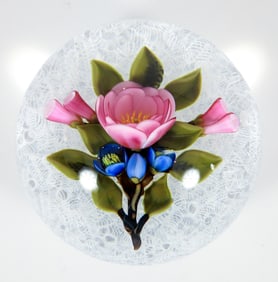 Trabucco 1998 Flowering Rose Branch paperweight