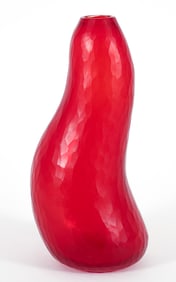 Style of Carl Scarpa for Venini Ruby Glass Vase