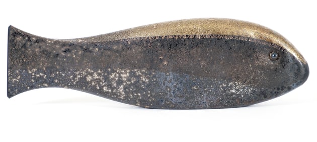 Glass Fish with Gilded Top attributed to Venini