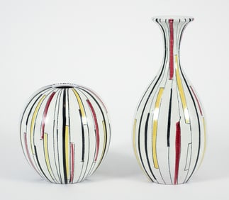 Aldo Londi for Bitossi Pair of Italian MCM Vases