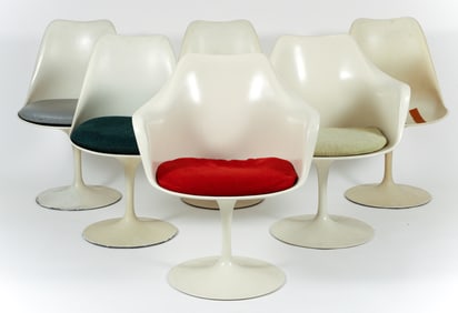 6 Eero Saarinen for Knoll Tulip Chairs