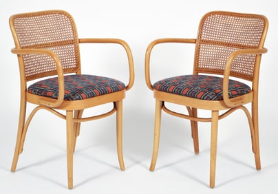 Pair of Josef Hoffmann Model 811 Bentwood Armchairs