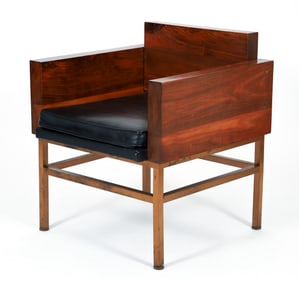 Manner of Harvey Probber Walnut Lounge Chair
