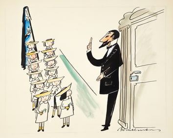 Ludwig Bemelmans original illustration for Madeline and the Bad Hat