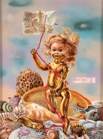 Aaron Bohrod Golden Venus Trompe l'oeil Surrealist ptg