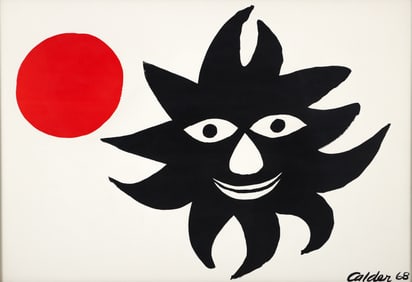 Alexander Calder 1968 lithograph Lune Rouge et Soleil Noir