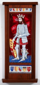 Herman Casagranda 1960s enamel on metal King with various Coats of Arms