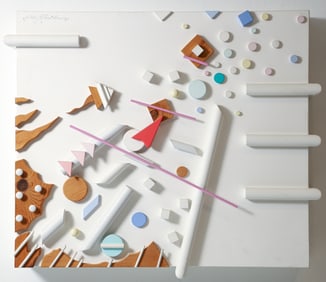 Lily Florida 1987 painted wood relief Construction Series #33