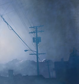 James Gwynne oil Evening Fog with Telephone Pole