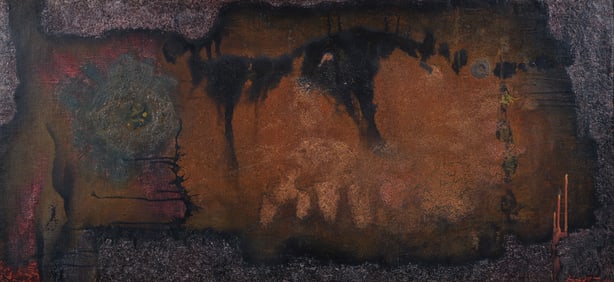 Arturo Kubotta Peruvian 1960 mixed media painting Golden Section