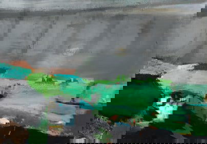 Suzanne Schweig Martyl 1963 Ab Ex painting Spring Green